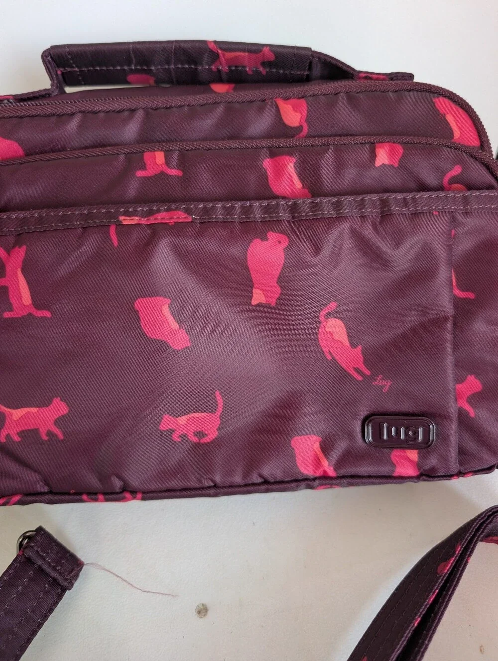 Lug Scoop Crossbody Bag Cats Orchid Pattern RFID Protection